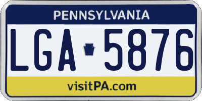 PA license plate LGA5876