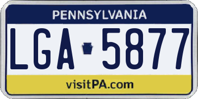 PA license plate LGA5877
