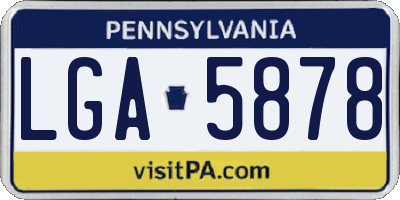 PA license plate LGA5878