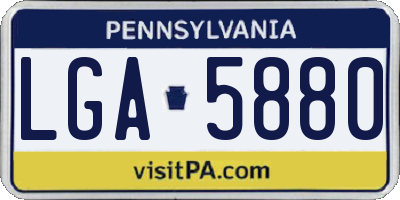 PA license plate LGA5880