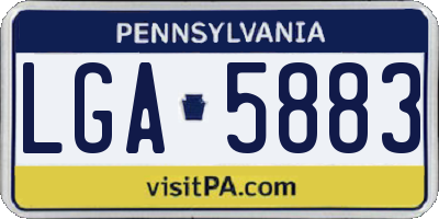 PA license plate LGA5883