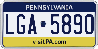 PA license plate LGA5890
