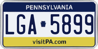 PA license plate LGA5899