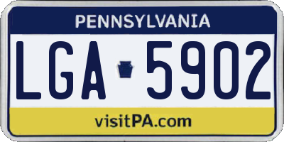 PA license plate LGA5902