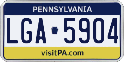PA license plate LGA5904