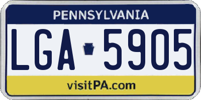 PA license plate LGA5905