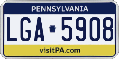 PA license plate LGA5908
