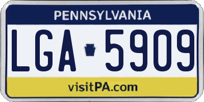 PA license plate LGA5909