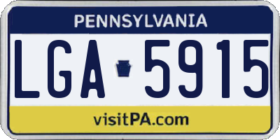 PA license plate LGA5915
