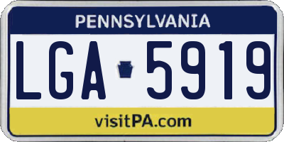 PA license plate LGA5919