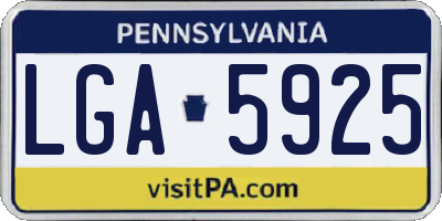 PA license plate LGA5925
