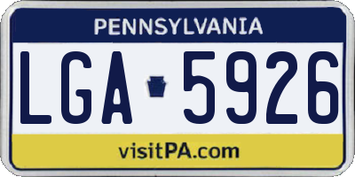 PA license plate LGA5926