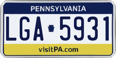 PA license plate LGA5931