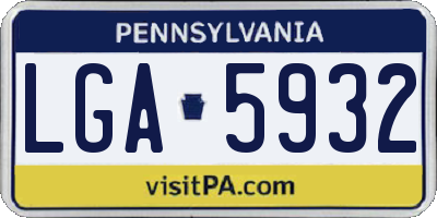PA license plate LGA5932