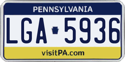 PA license plate LGA5936