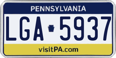PA license plate LGA5937