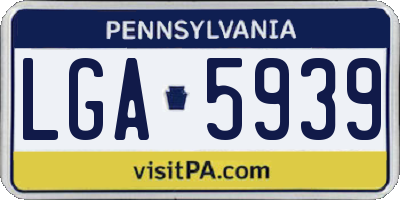 PA license plate LGA5939