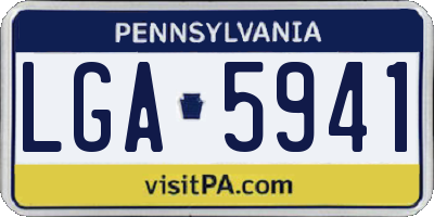 PA license plate LGA5941