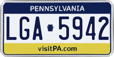 PA license plate LGA5942
