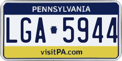 PA license plate LGA5944