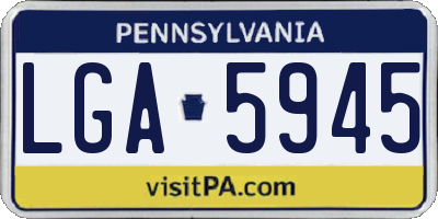 PA license plate LGA5945