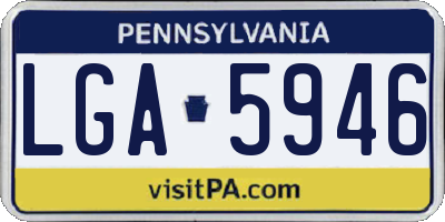 PA license plate LGA5946