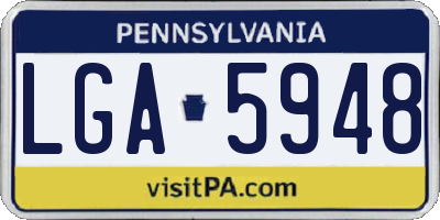 PA license plate LGA5948