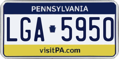 PA license plate LGA5950