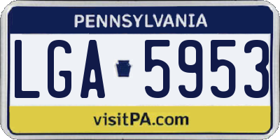 PA license plate LGA5953