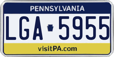 PA license plate LGA5955