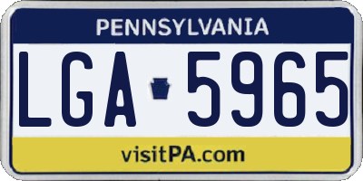 PA license plate LGA5965