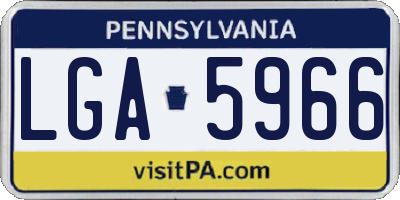 PA license plate LGA5966