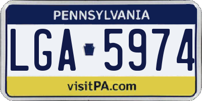 PA license plate LGA5974