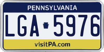 PA license plate LGA5976
