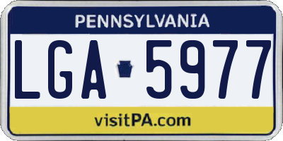 PA license plate LGA5977