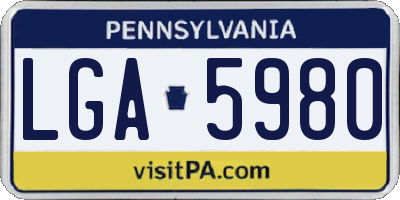 PA license plate LGA5980