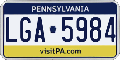 PA license plate LGA5984