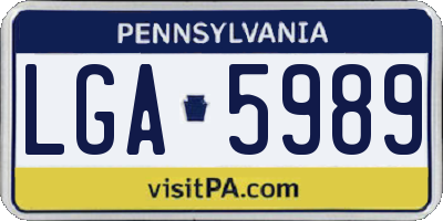 PA license plate LGA5989