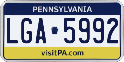 PA license plate LGA5992