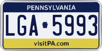 PA license plate LGA5993