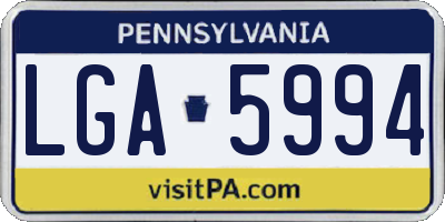 PA license plate LGA5994