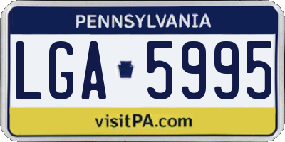 PA license plate LGA5995