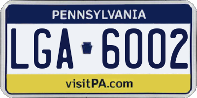 PA license plate LGA6002