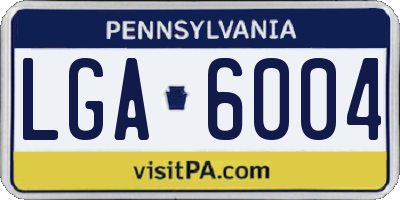 PA license plate LGA6004