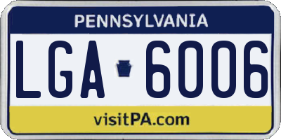 PA license plate LGA6006