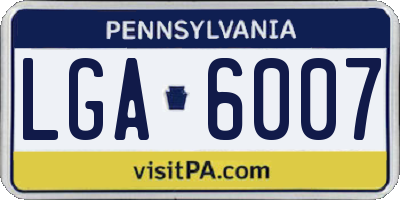 PA license plate LGA6007