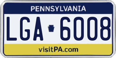 PA license plate LGA6008