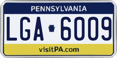 PA license plate LGA6009