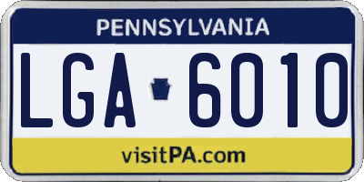 PA license plate LGA6010