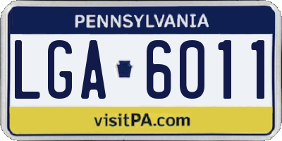 PA license plate LGA6011